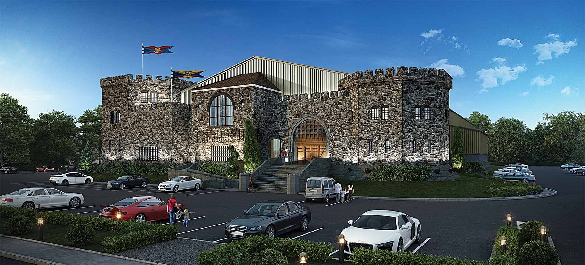 Silver stone castle front rendering